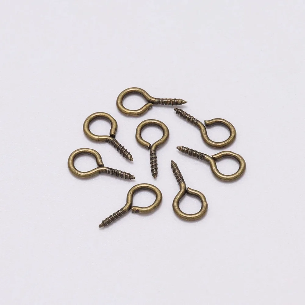100-200pcs Small Tiny Mini Eye Pins Eyepins Hooks Eyelets Screw Threaded Gold Clasps Hooks Jewelry Findings For Making DIY