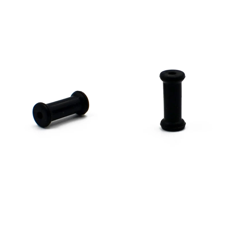 1Pair 3mm-76mm Big Size Hollow Black Silicone Flexible Double Flared Flesh Ear Tunnel Plugs Gauge Expander Stretchers Jewelry
