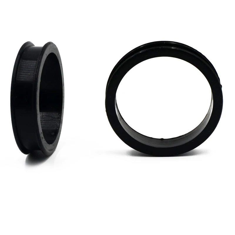 1Pair 3mm-76mm Big Size Hollow Black Silicone Flexible Double Flared Flesh Ear Tunnel Plugs Gauge Expander Stretchers Jewelry