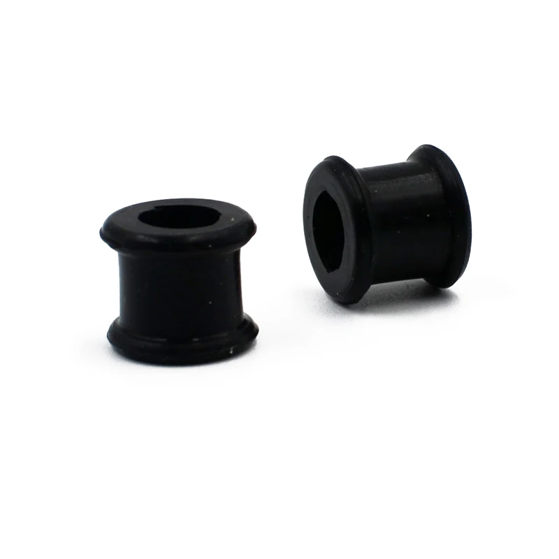 1Pair 3mm-76mm Big Size Hollow Black Silicone Flexible Double Flared Flesh Ear Tunnel Plugs Gauge Expander Stretchers Jewelry