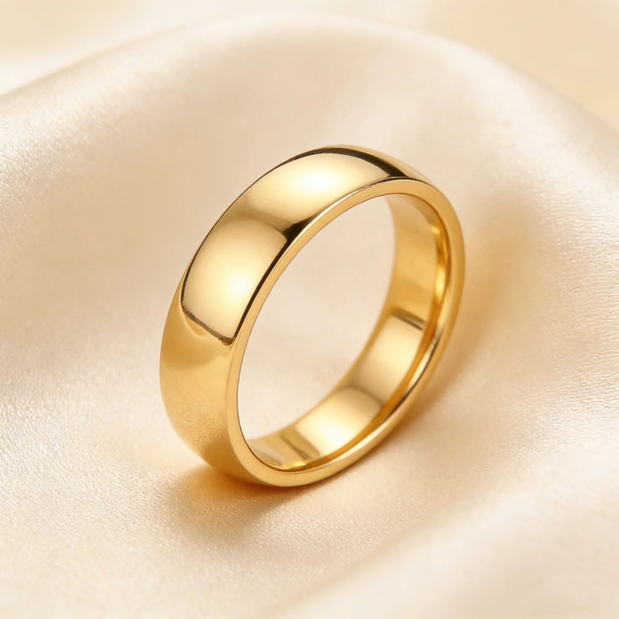 Gold Color Wedding Band Engagement Stainless steel Ring for Women Men US Sizes 4 5 6 7 8 9 10 11 12 13 14 15 Free Shipping