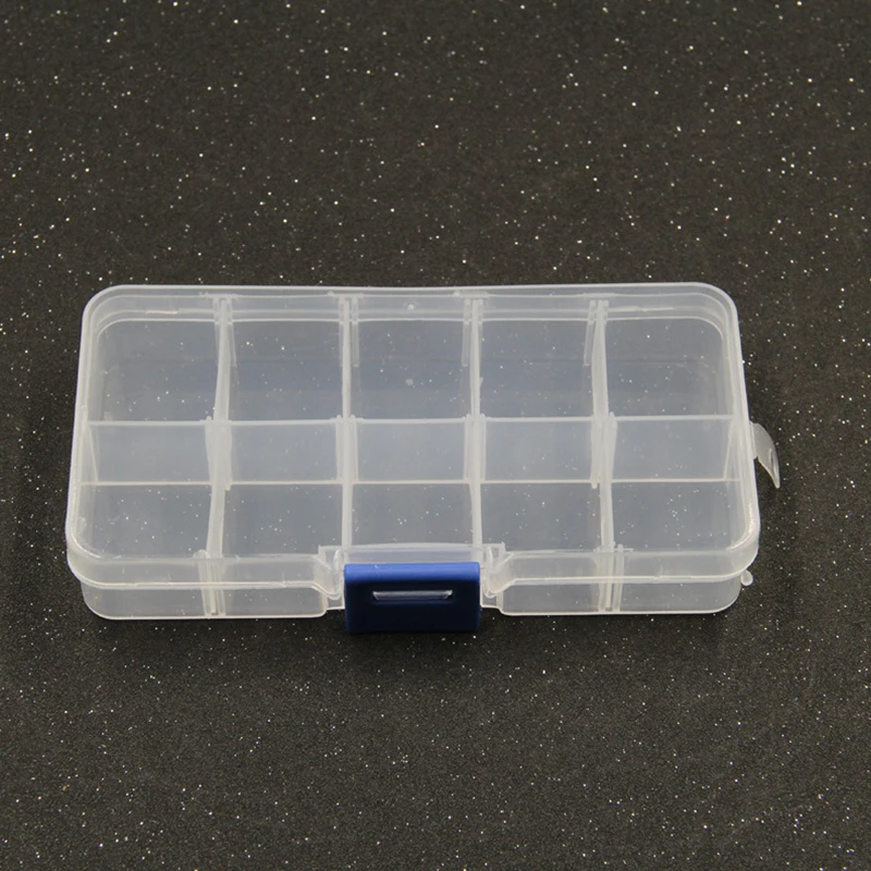 Yidensy 1pcs Square Transparent Plastic Storage Box Case 10/24 Slot Adjustable for Pills Jewelry Beads Earring Case Organizer