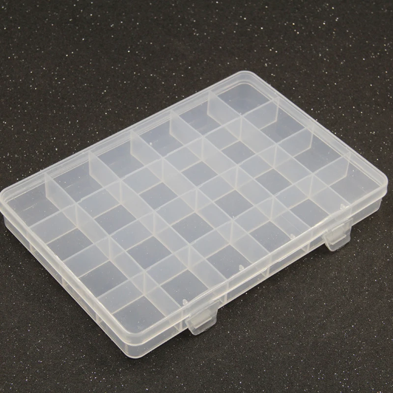 Yidensy 1pcs Square Transparent Plastic Storage Box Case 10/24 Slot Adjustable for Pills Jewelry Beads Earring Case Organizer