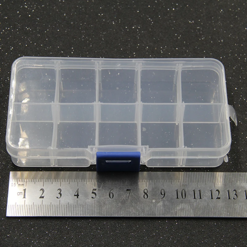 Yidensy 1pcs Square Transparent Plastic Storage Box Case 10/24 Slot Adjustable for Pills Jewelry Beads Earring Case Organizer