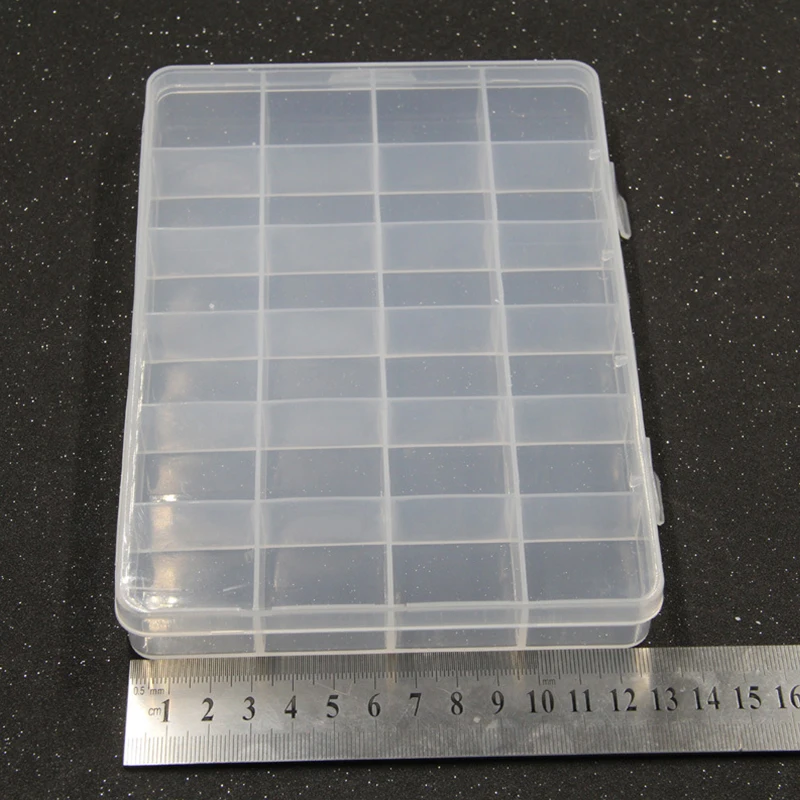 Yidensy 1pcs Square Transparent Plastic Storage Box Case 10/24 Slot Adjustable for Pills Jewelry Beads Earring Case Organizer