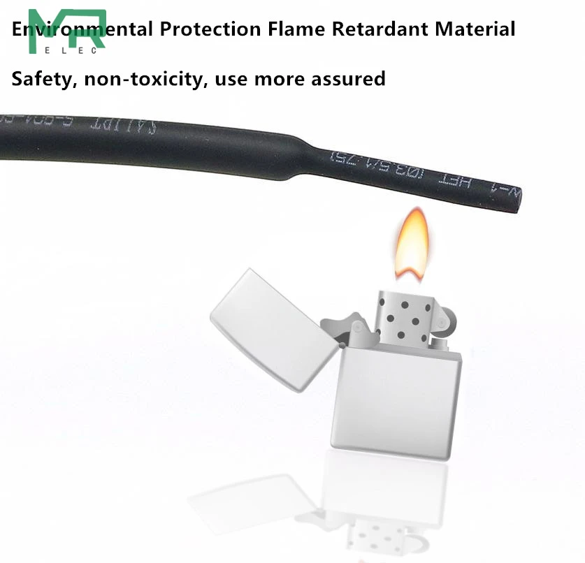5 METER/LOT 2:1 Black 0.8mm~10mm Polyolefin Cable Sleeves Electronic Component DIY Connector Repair Heat Shrink Tube
