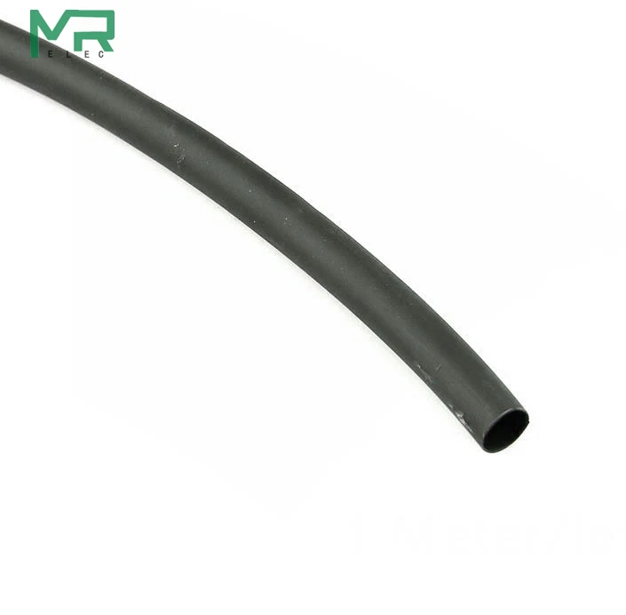 5 METER/LOT 2:1 Black 0.8mm~10mm Polyolefin Cable Sleeves Electronic Component DIY Connector Repair Heat Shrink Tube