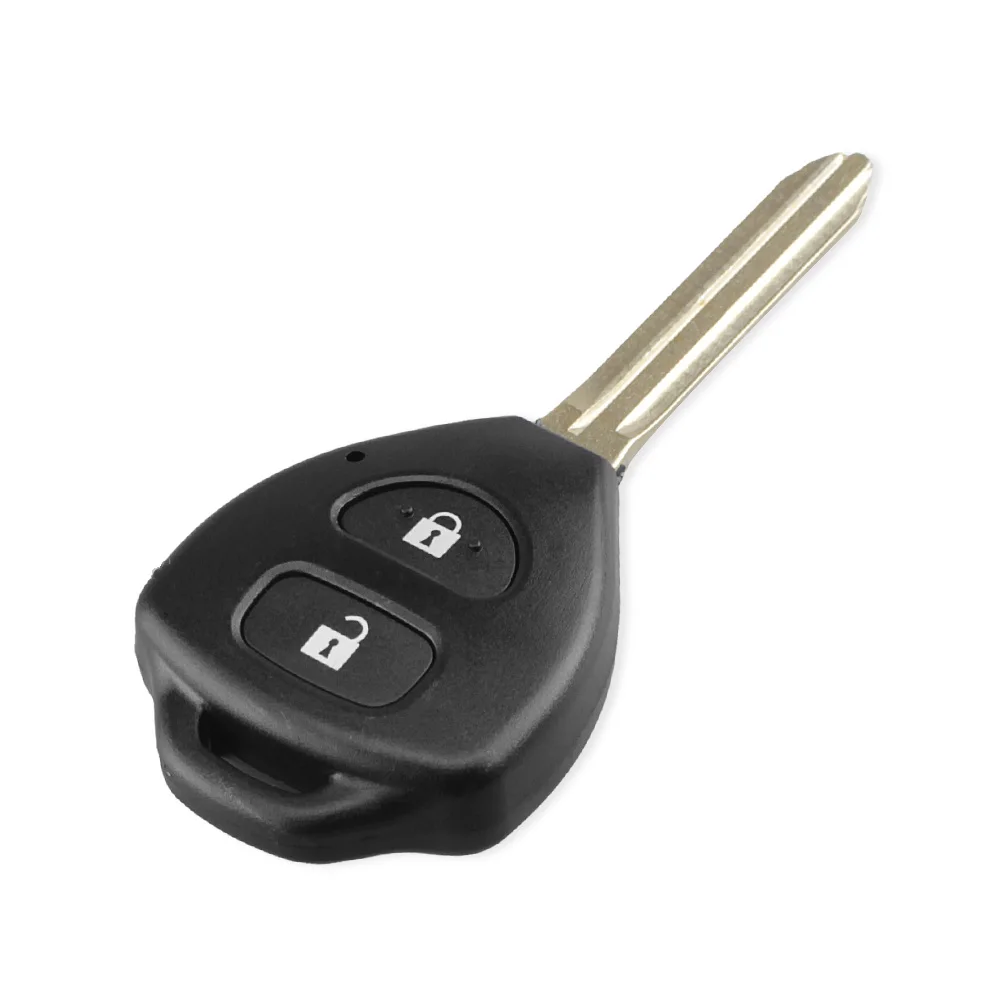 KEYYOU 2 Button Uncut Replacement Plastic Remote Car Key Shell Cae Fob Blank Keys for Toyota Corolla RAV4 Toy43 Blade