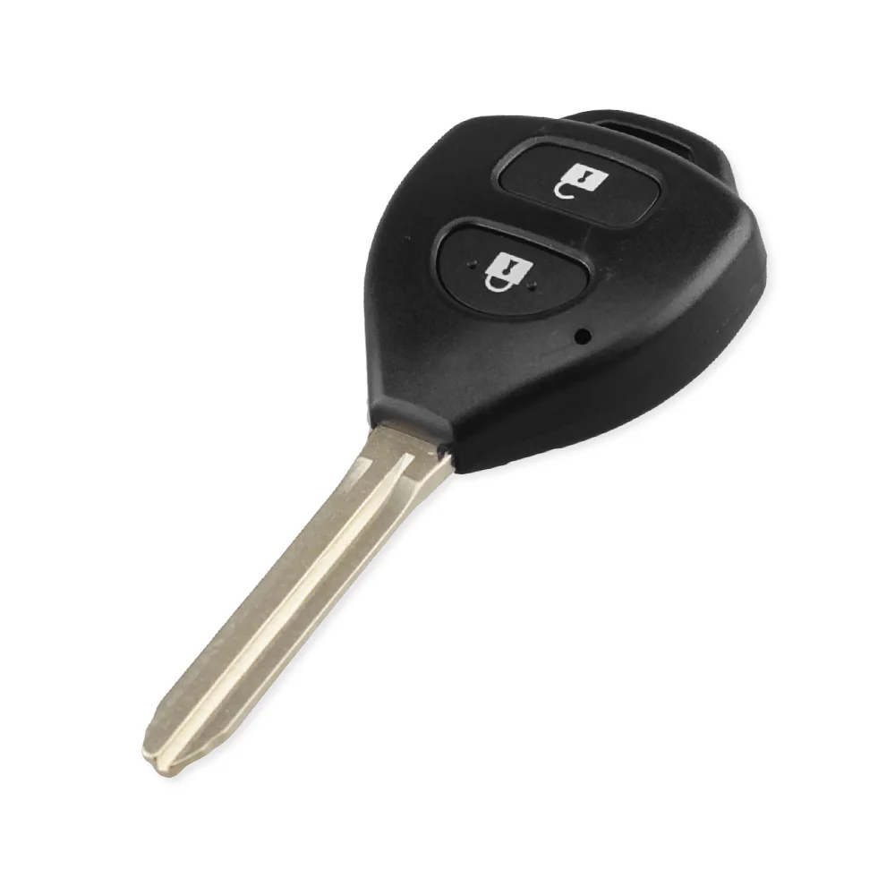 KEYYOU 2 Button Uncut Replacement Plastic Remote Car Key Shell Cae Fob Blank Keys for Toyota Corolla RAV4 Toy43 Blade