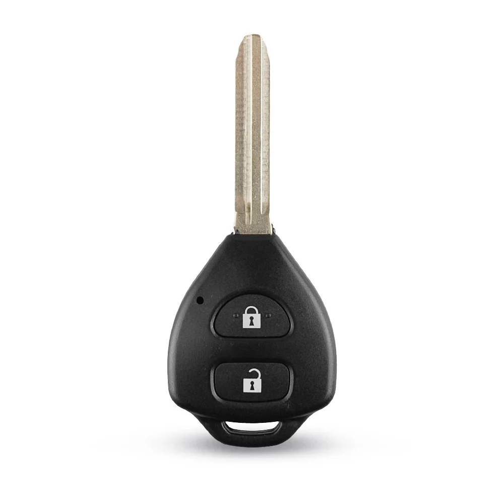 KEYYOU 2 Button Uncut Replacement Plastic Remote Car Key Shell Cae Fob Blank Keys for Toyota Corolla RAV4 Toy43 Blade
