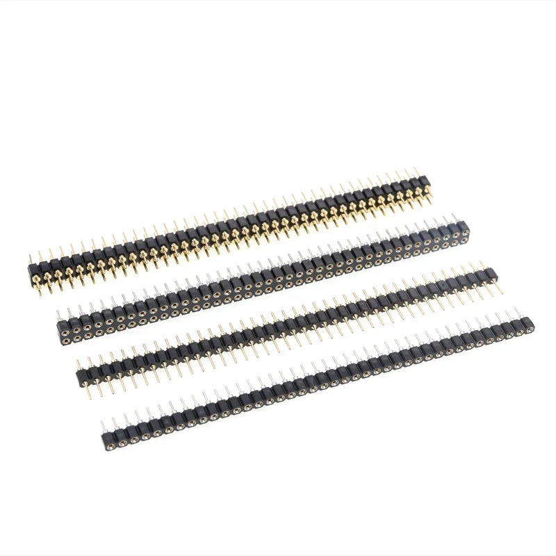 5 Pcs Round Hole Pin Header 2.0MM/2.54MM Pitch Row Female/Male, Single Row 1x40P Row 2x40P Double Row Pin Round Pin Gold Plated