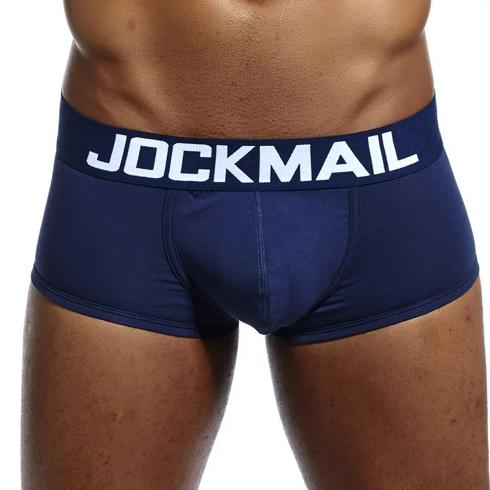 JOCKMAIL Brand Male Panties Breathable Boxers Cotton Men Underwear U convex pouch Sexy Underpants Printed leaves Homewear Shorts