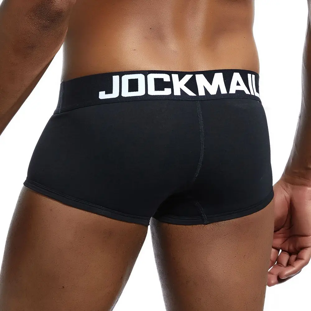 JOCKMAIL Brand Male Panties Breathable Boxers Cotton Men Underwear U convex pouch Sexy Underpants Printed leaves Homewear Shorts
