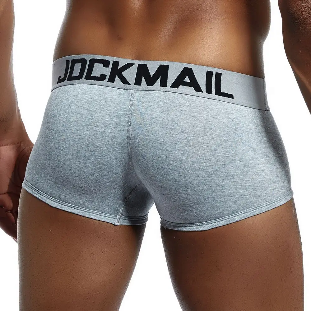 JOCKMAIL Brand Male Panties Breathable Boxers Cotton Men Underwear U convex pouch Sexy Underpants Printed leaves Homewear Shorts