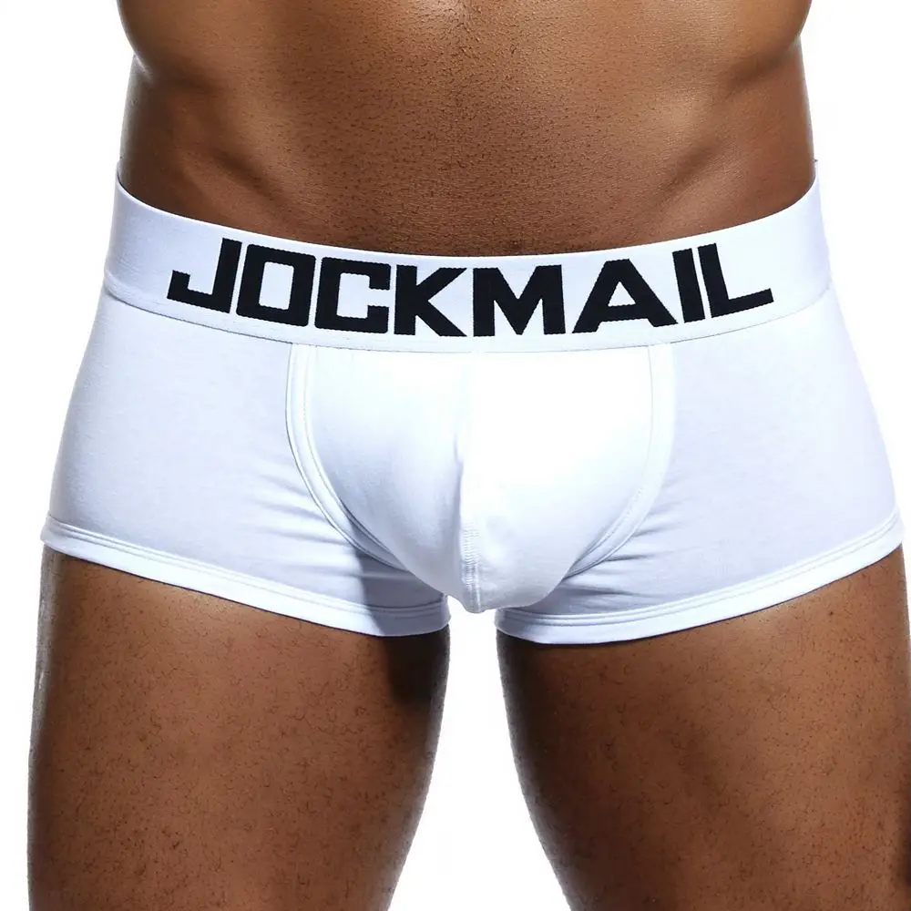 JOCKMAIL Brand Male Panties Breathable Boxers Cotton Men Underwear U convex pouch Sexy Underpants Printed leaves Homewear Shorts