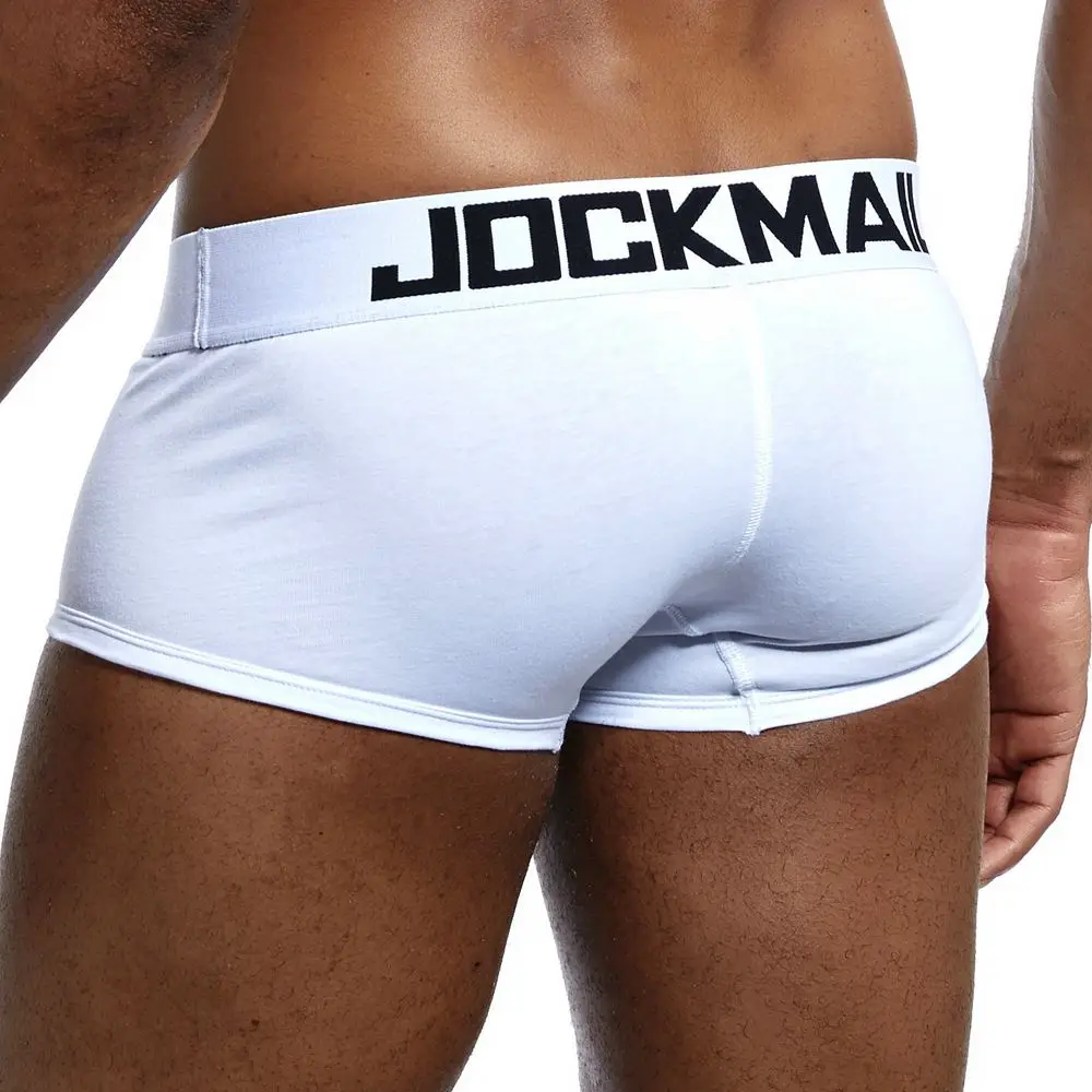 JOCKMAIL Brand Male Panties Breathable Boxers Cotton Men Underwear U convex pouch Sexy Underpants Printed leaves Homewear Shorts