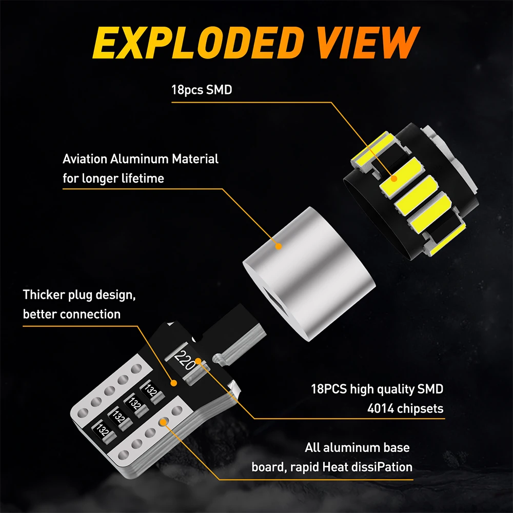 10x W5W T10 LED Light Canbus 194 LED Bulb Parking Position Signal Lamp for Mercedes Benz W203 W211 W204 W210 W124 W212 W202 W205
