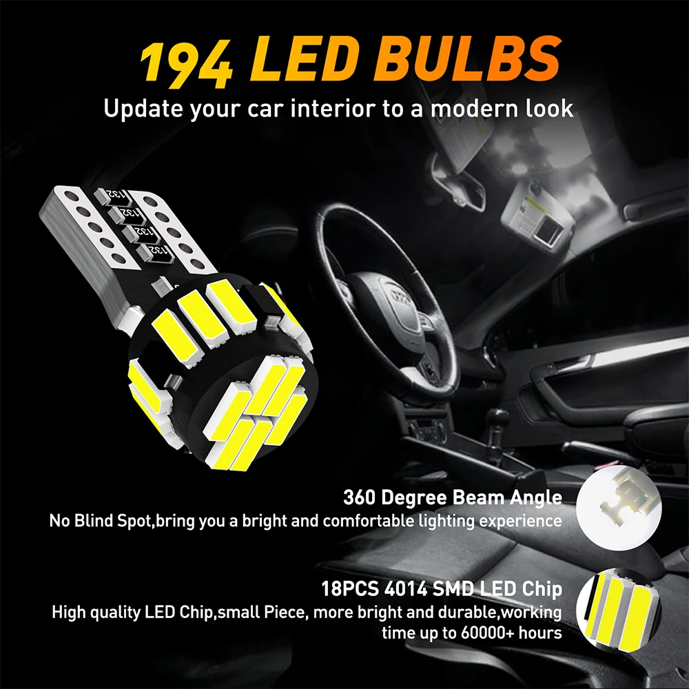10x W5W T10 LED Light Canbus 194 LED Bulb Parking Position Signal Lamp for Mercedes Benz W203 W211 W204 W210 W124 W212 W202 W205