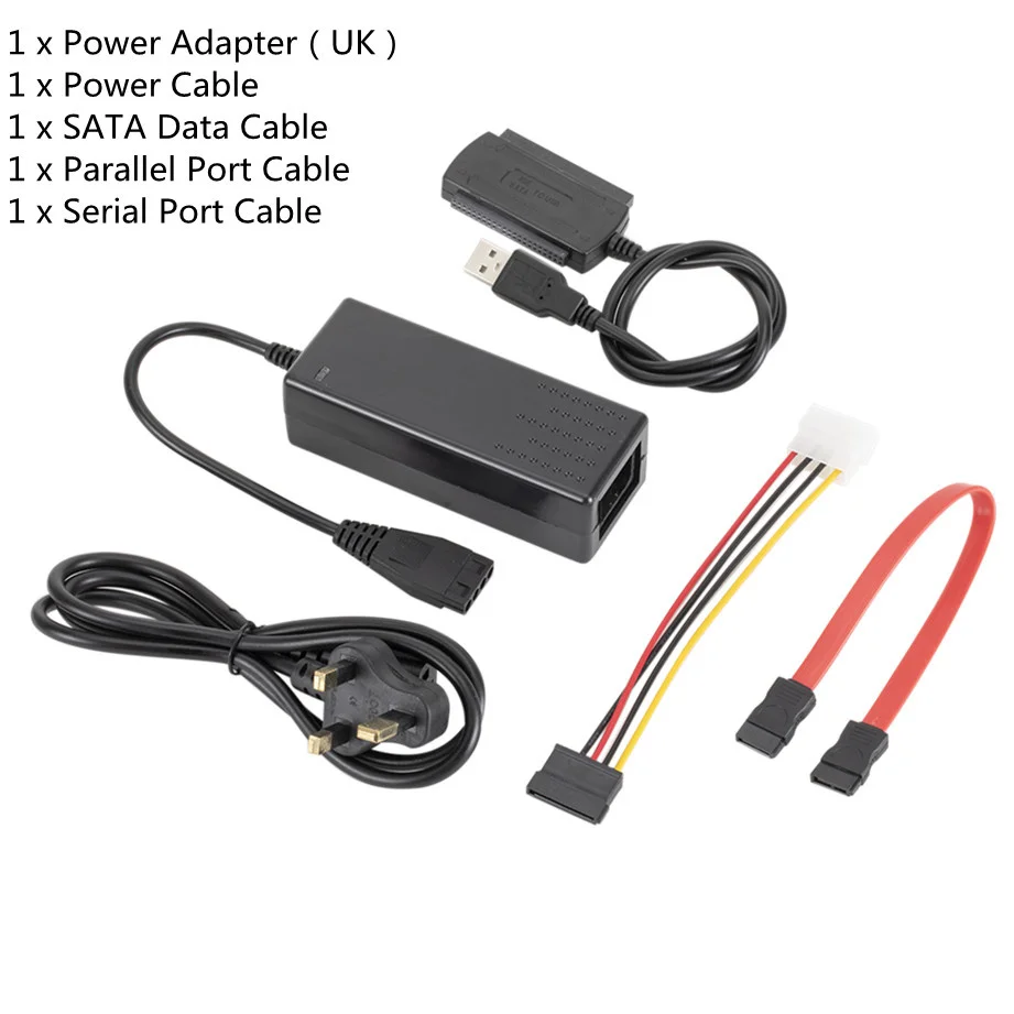 WVVMVV New 3-in-1 USB 2.0 To IDE / SATA 2.5",3.5" Hard Drive Disk HDD SSD 480Mb/s Data Interface Converter Adapter Cable