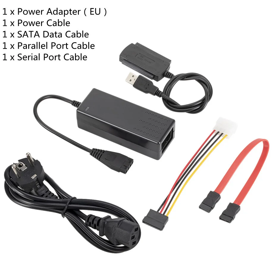 WVVMVV New 3-in-1 USB 2.0 To IDE / SATA 2.5",3.5" Hard Drive Disk HDD SSD 480Mb/s Data Interface Converter Adapter Cable