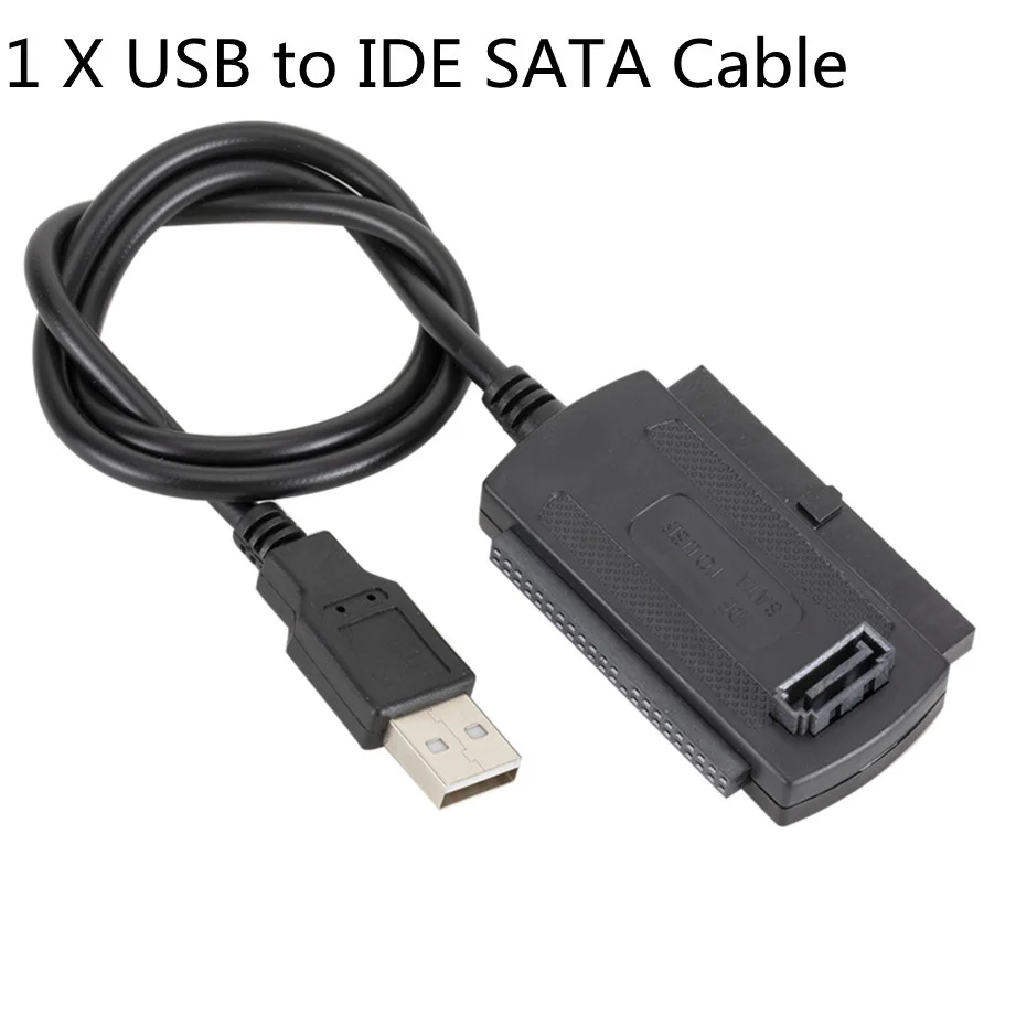 WVVMVV New 3-in-1 USB 2.0 To IDE / SATA 2.5",3.5" Hard Drive Disk HDD SSD 480Mb/s Data Interface Converter Adapter Cable