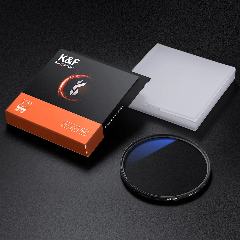 K&F Concept MC CPL Filter Circular Polarizer Ultra Slim Multi Coated Camera Lens Filter 37/40.5/43/49/52/55/58/62/67/72/77/82mm