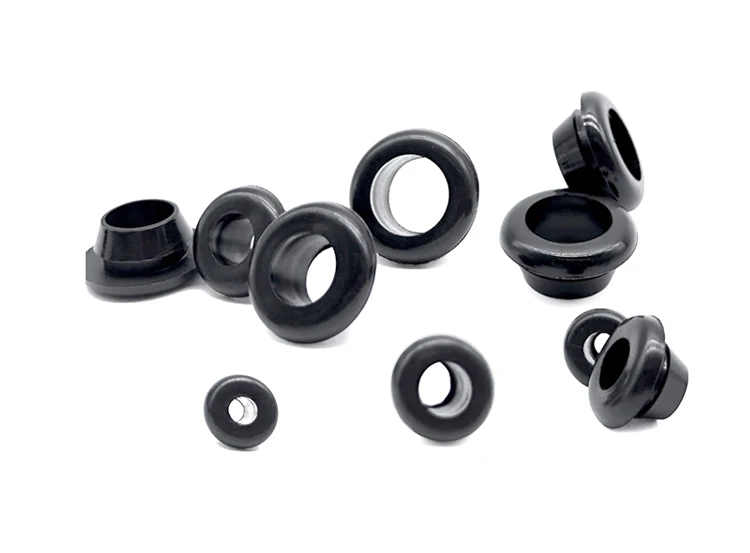 Black 3mm-50mm Rubber Snap-on Grommet Hole Plugs End Caps Bung Wire Cable Protect Bush