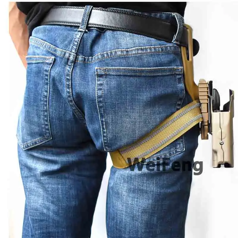 Tactical Multi-slip Elastic Drop Leg Thigh Strap for Universal Gun Holster QLS 19 22 GL 17 M9 Hunting Accessories
