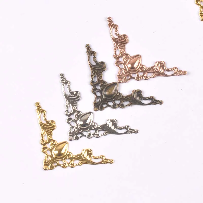 20pcs Silver/Golden/Bronze Metal Books Corners Protectors For Scrapbooking Accessories Photo Albums DIY Crafts Decor 40x40mm