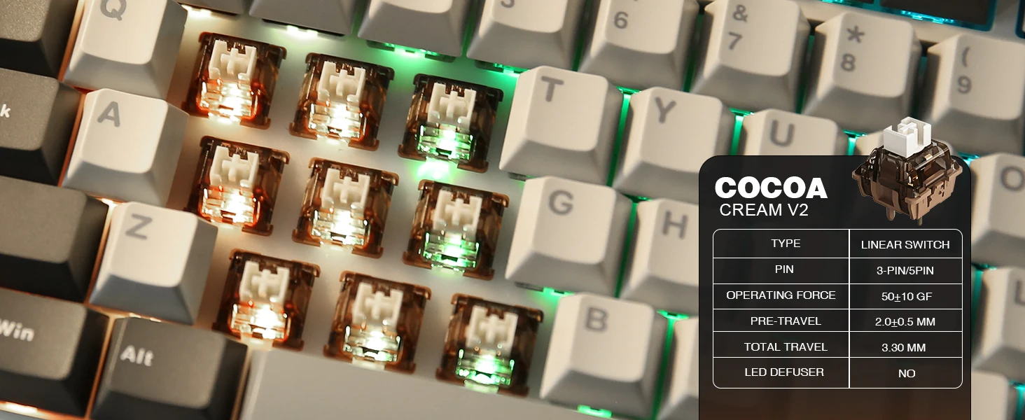 YUNZII B75 PRO 82-Key Wireless Mechanical Gaming Keyboard, Gasket Hot Swap Custom RGB 75% BT/Type-C/2.4G Creamy Knob Keyboard