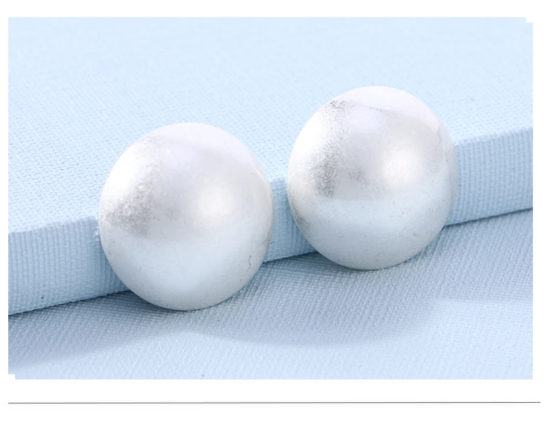 Badu Frosted Gold Color Semi-Ball Stud Earrings for Women Vintage Metal Big Round Earrings Jewelry Party Fashion Accessories