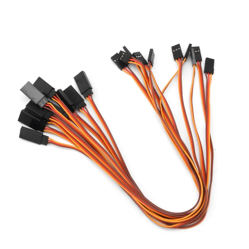 10Pcs 150/200/300/500mm Servo Extension Lead Wire Cable For RC Futaba JR Male to Female 30cm JUL27_32