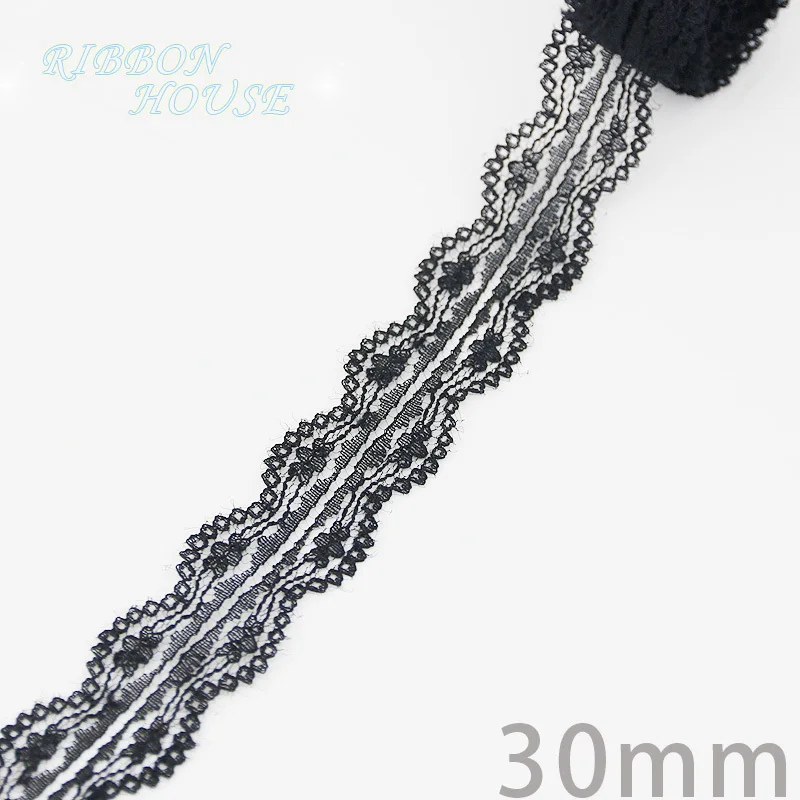 (10 Yards/Roll) Black Lace Fabric Ribbon Webbing Decoration Lovely Gift Packing Material