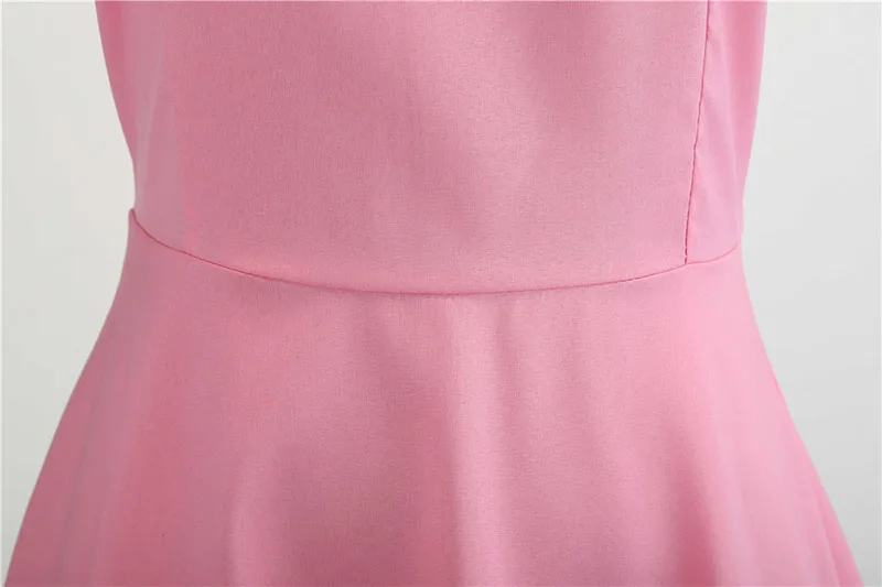 Women Summer Vintage Dress With Belt Short Sleeve V neck Elegant Retro Swing Party Dresses