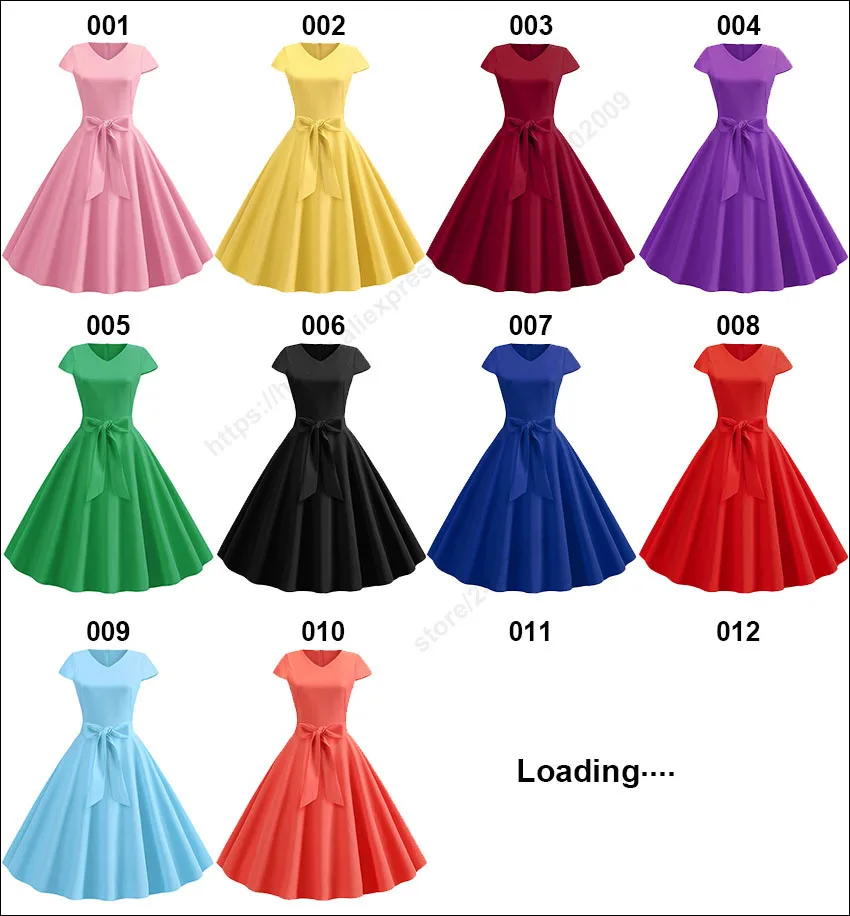 Women Summer Vintage Dress With Belt Short Sleeve V neck Elegant Retro Swing Party Dresses