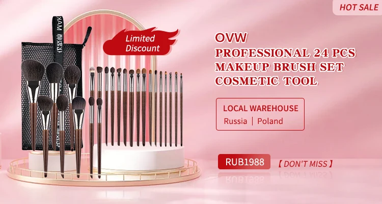 OVW Cosmetic 2/6 pcs Makeup Eye Shadow Brush Set Goat Hair Tool Ultra Soft Make Up Tapered Blender Diffuse Kit Cut Crease Brush