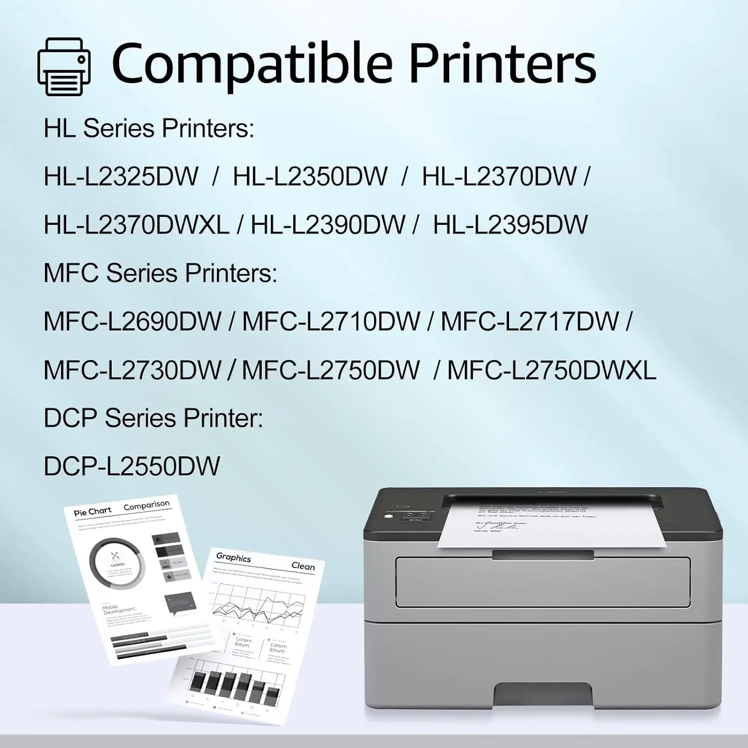 Greencycle TN760 TN730 Toner Cartridge Compatible for Brother TN-760 TN-730 with CHIP Use with DCP-L2550DW HL-L2350DW Printer