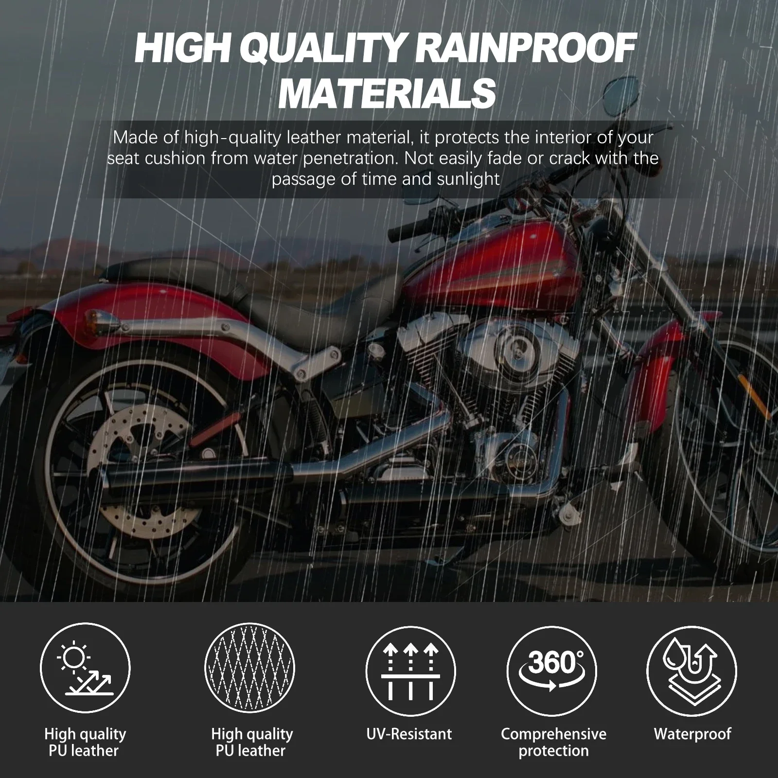 Motorcycle Rear Passenger Pillion Pad Rectangular Pillion Passenger Pad Seat For Harley Dyna 883 Choppers Bobber 8 Suction Cups
