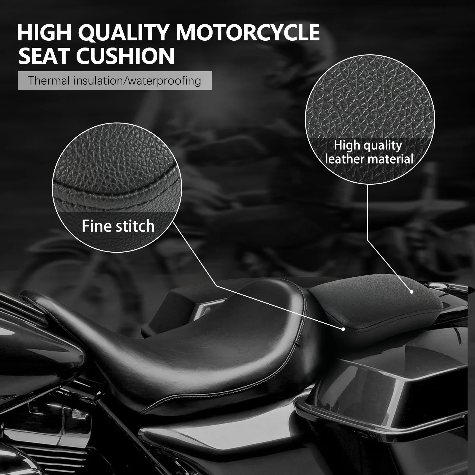 Motorcycle Rear Passenger Pillion Pad Rectangular Pillion Passenger Pad Seat For Harley Dyna 883 Choppers Bobber 8 Suction Cups