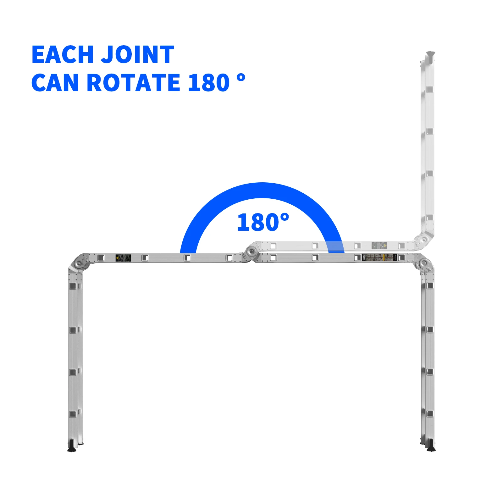 DayPlus Telescopic Loft Ladder Collapsible Step Ladders Extendable Alminium Ladders Folding Extending Portable,EN131,150kg/330lb