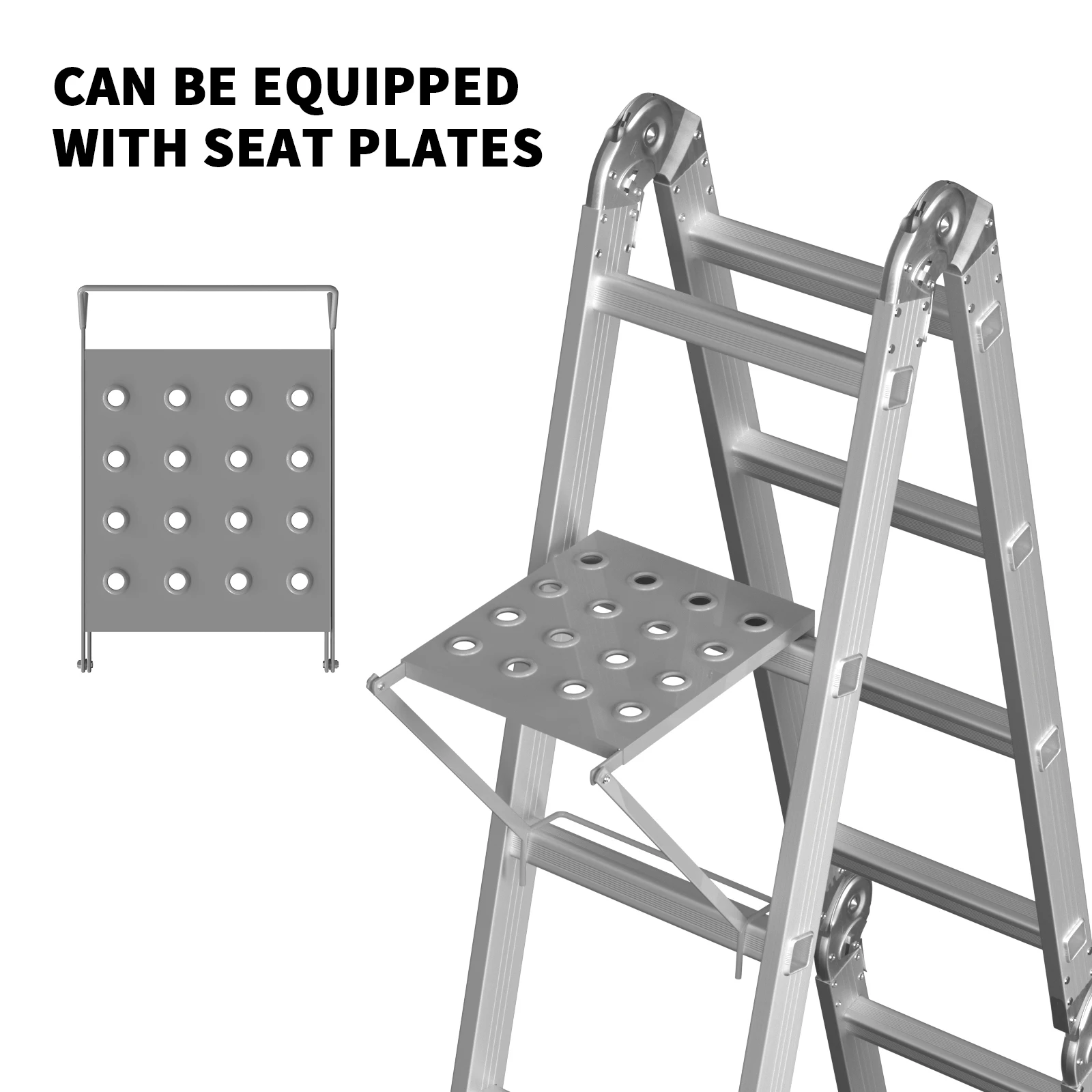 DayPlus Telescopic Loft Ladder Collapsible Step Ladders Extendable Alminium Ladders Folding Extending Portable,EN131,150kg/330lb
