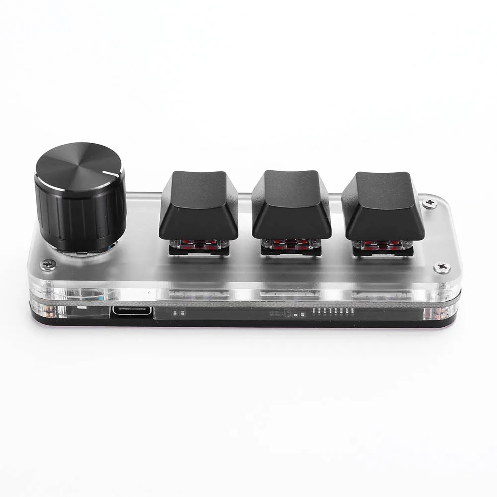 Programmable DIY Mechanical Keyboard Bluetooth/USB Wired RGB Custom Mini 3 Key 1 Knob Knob Macro Hotswap Keypa for Laptop