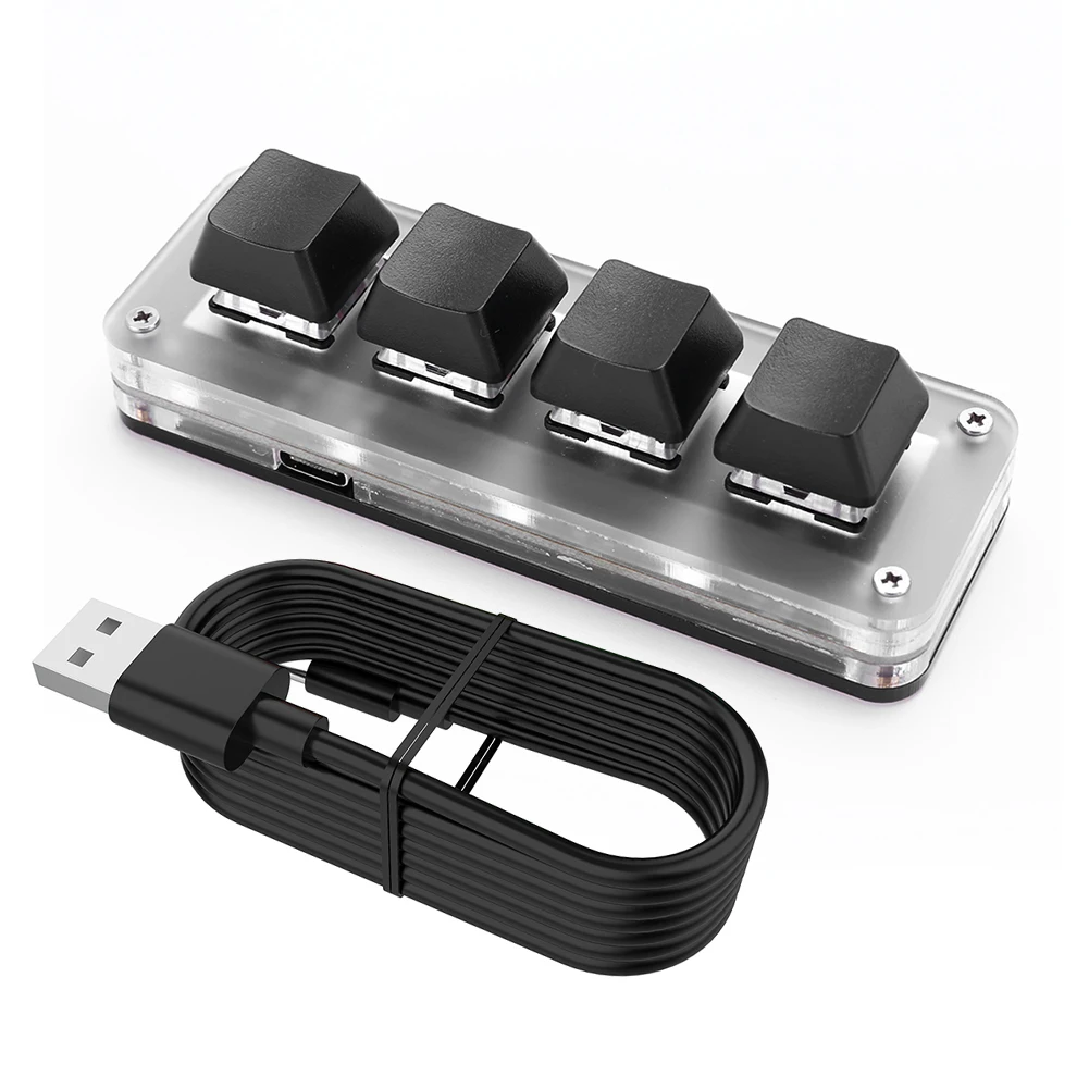 Programmable DIY Mechanical Keyboard Bluetooth/USB Wired RGB Custom Mini 3 Key 1 Knob Knob Macro Hotswap Keypa for Laptop