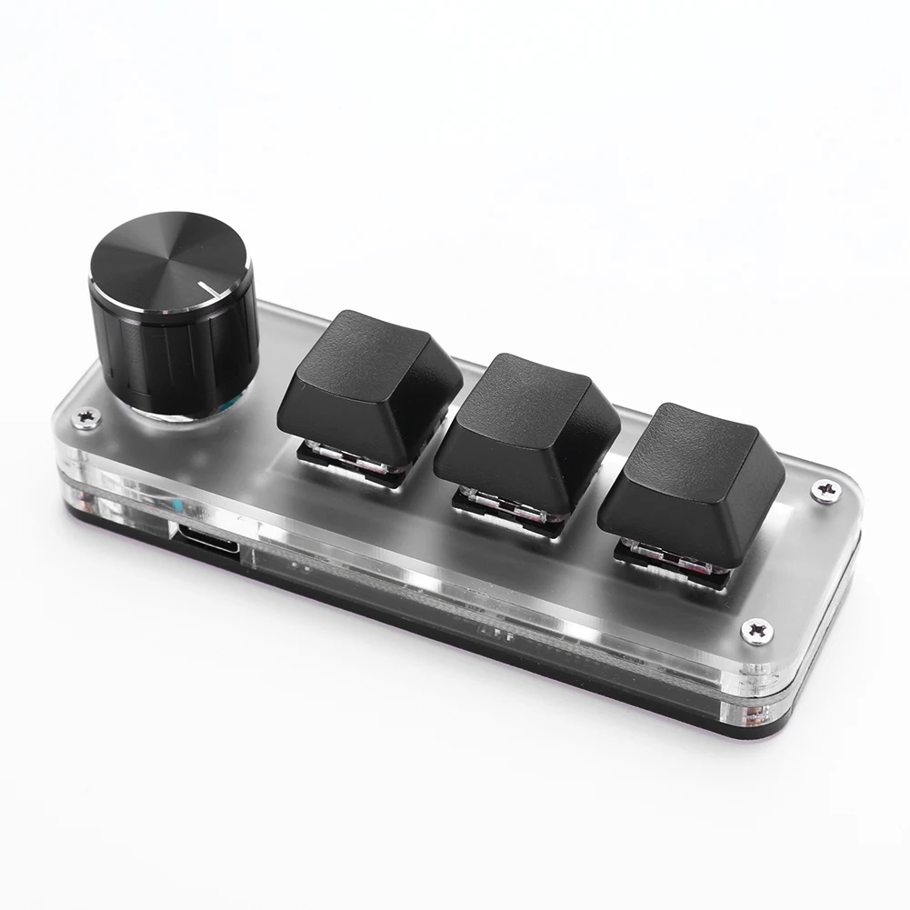 Programmable DIY Mechanical Keyboard Bluetooth/USB Wired RGB Custom Mini 3 Key 1 Knob Knob Macro Hotswap Keypa for Laptop