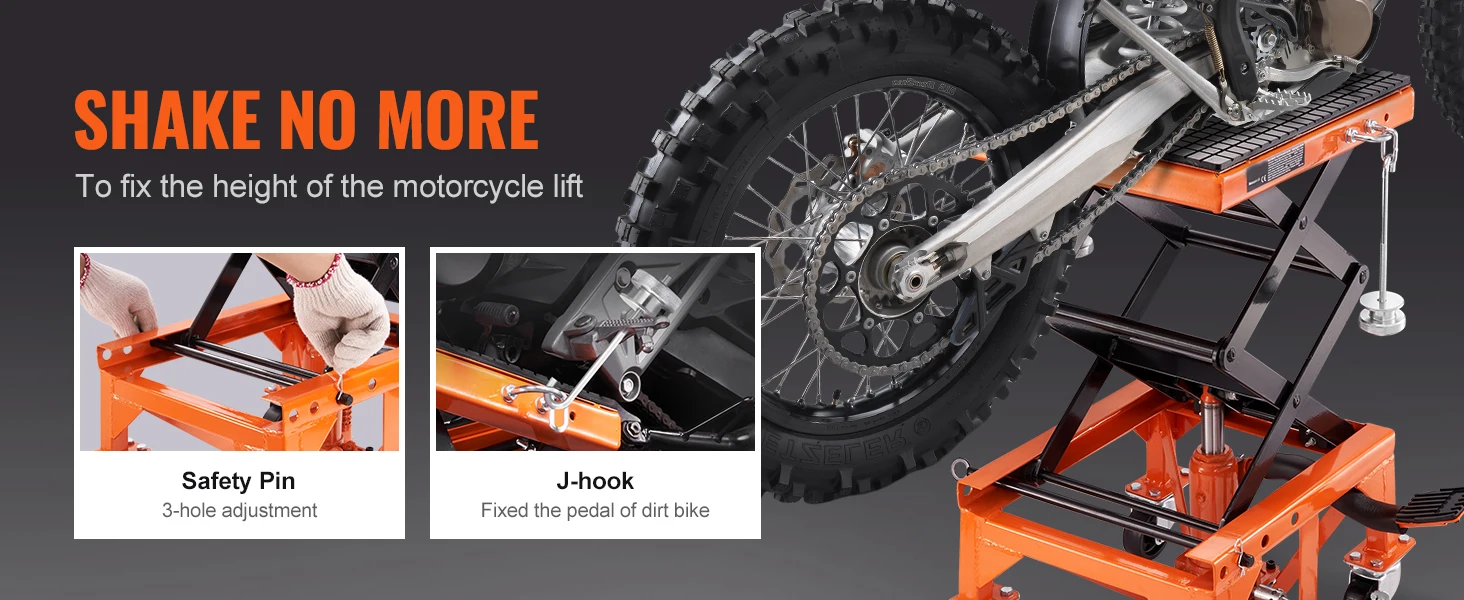 SucceBuy Motorcycle Lift 350/1100/1500 LBS Capacity Motorcycle Scissor Lift Jack with Wide Deck&Safety Pin for Bikes Motorcycles