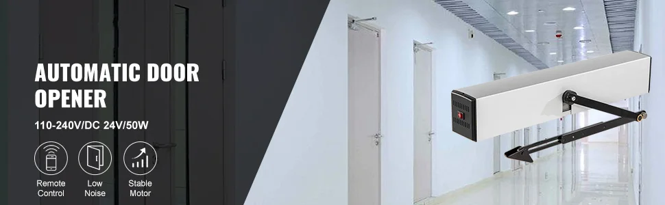 SucceBuy Automatic Door Opener Kit 120° Opening Hotel Office Door Operator 50W Auto Sliding Pocket Door Closer Swing Door Opener