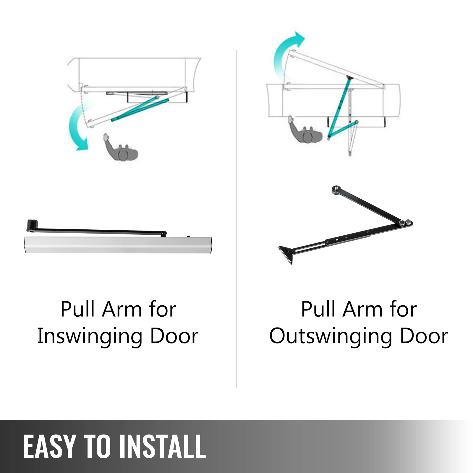SucceBuy Automatic Door Opener Kit 120° Opening Hotel Office Door Operator 50W Auto Sliding Pocket Door Closer Swing Door Opener