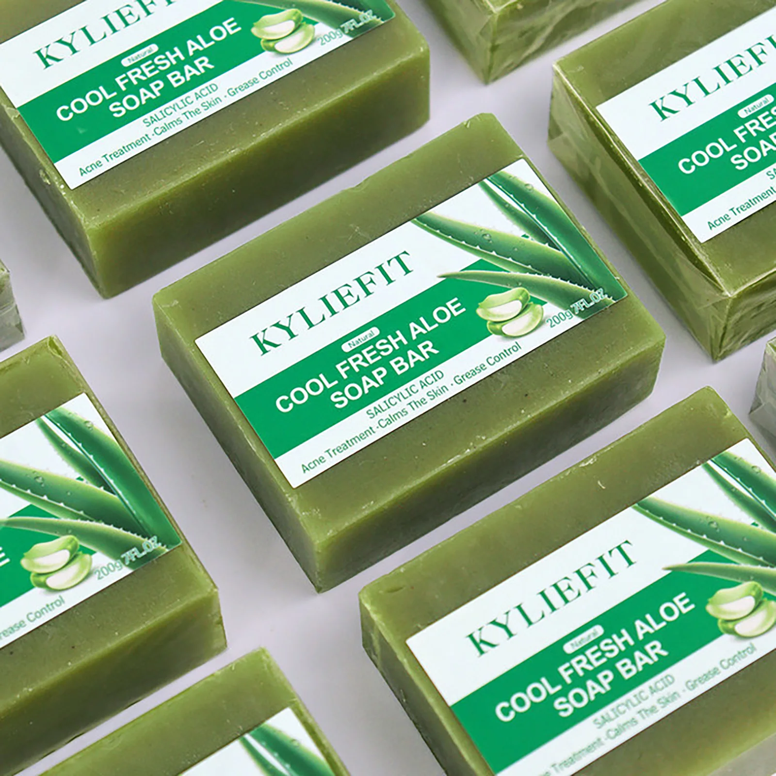 AILKE Aloe Vera Whitening Soap, Remove Acne, Pimples, Skin Radiant, Improve Skin Luster, Vegan Bath Wash for Women and Men, 200g