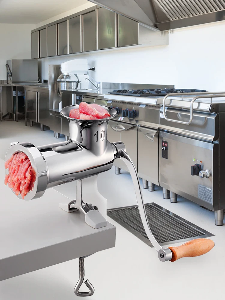 SucceBuy Manual Meat Grinder 304 Stainless Steel Hand Meat Grinder with Steel Table Clamp Meat Mincer Sausage Maker