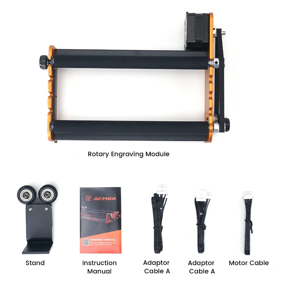 ACMER M2 Laser Engraver Universal Rotary Roller Y-Axis Laser Rotary Module 360 Degree Rotating For Engraving Cylindrical Objects